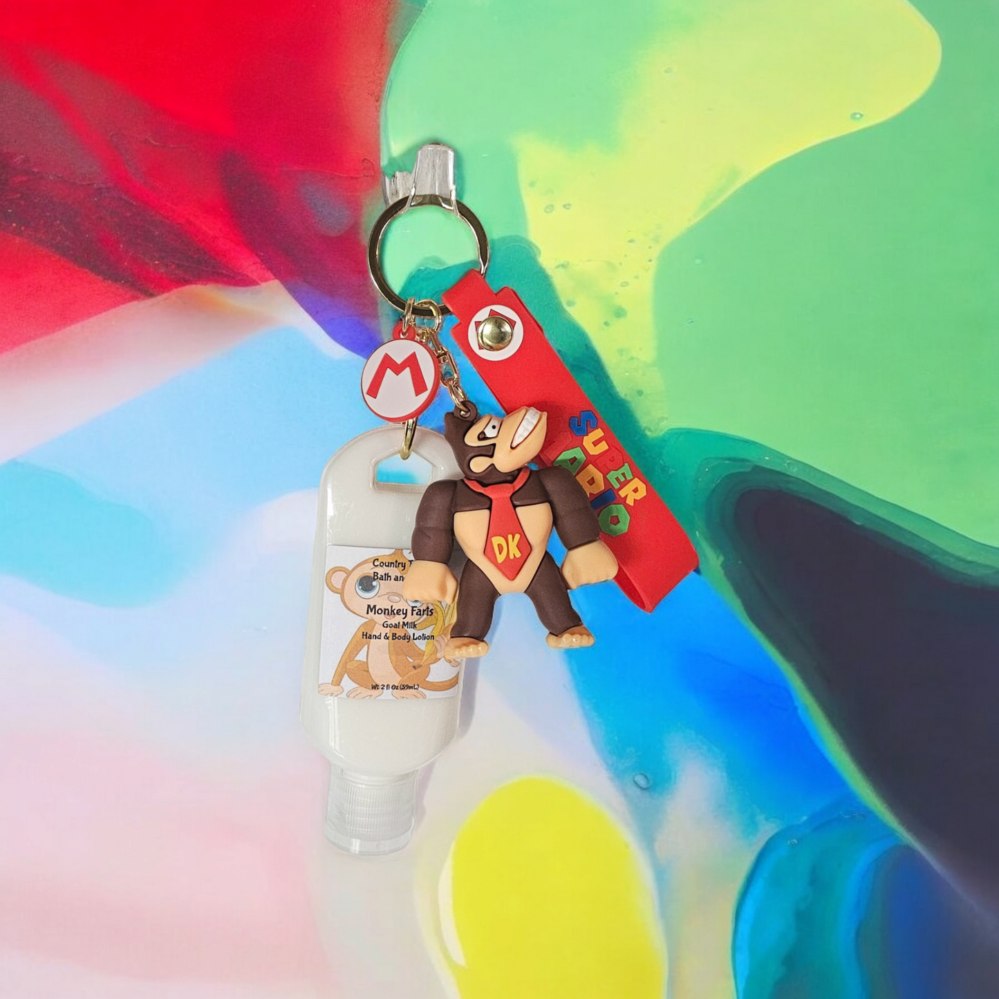 Mario & Friends Lotion Keychains w/ Wristlet