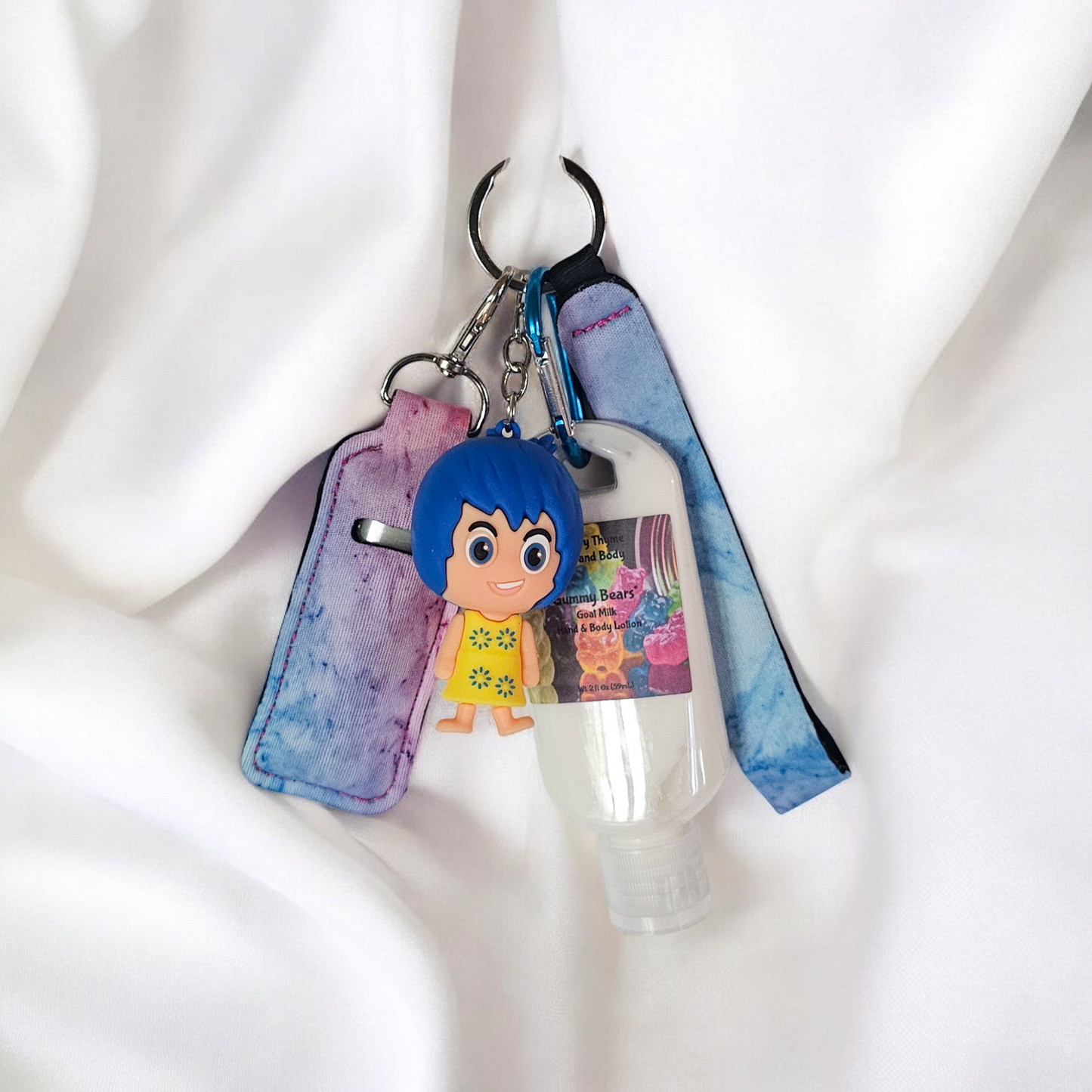 Inside Out Lotion & Lip Balm Keychains w/ Wristlet
